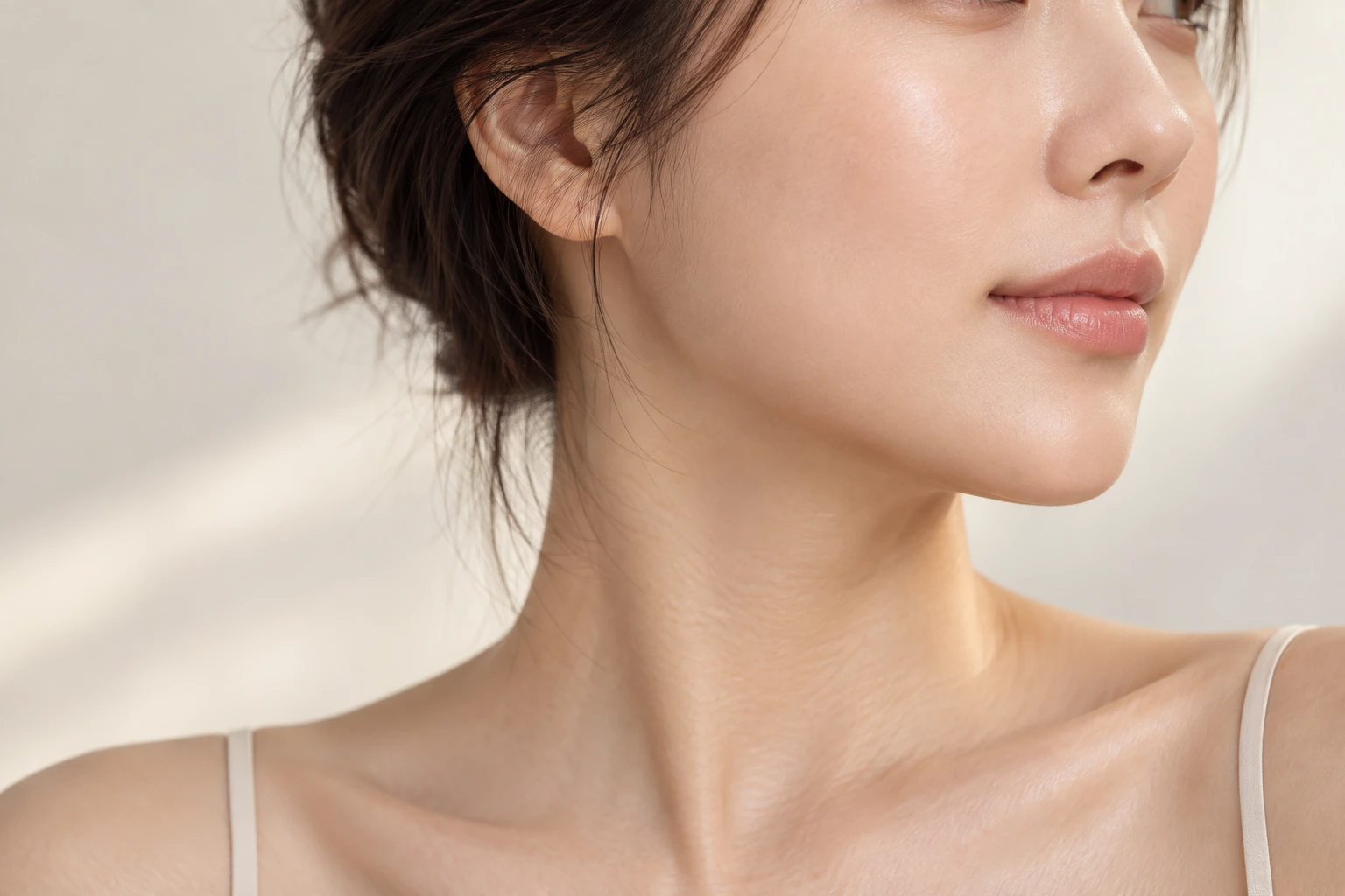 입가와 볼 라인을 표현한 모델 이미지